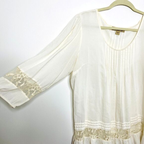 Nine West Boho Lace Blouse Lightweight Flowy Long Elastic Sleeve Top Sz L - Picture 5 of 9